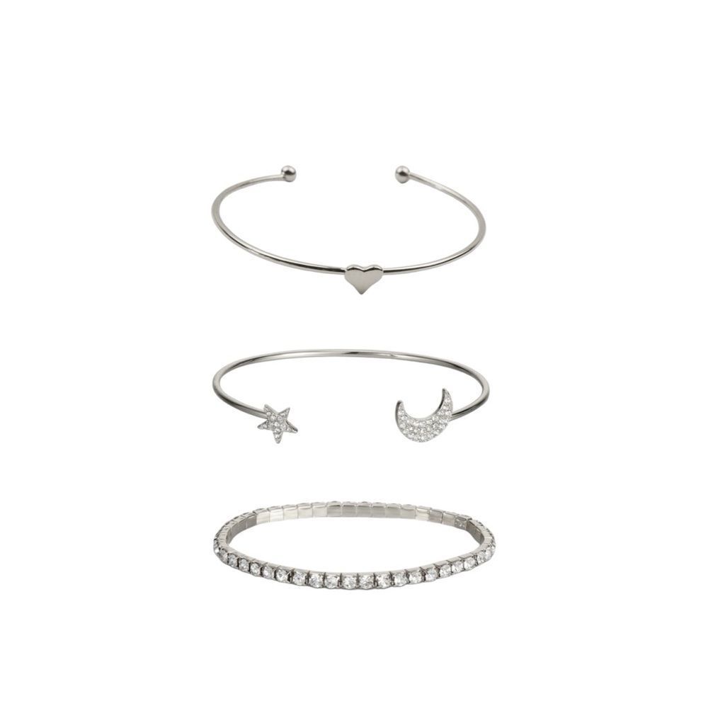 INC International Concepts Silver Tone Bangle Bracelet Set